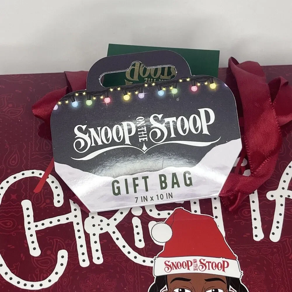 Snoop Dogg Christmas Gift Bags Lot Of 3 Green Red Holiday Present Bag - New